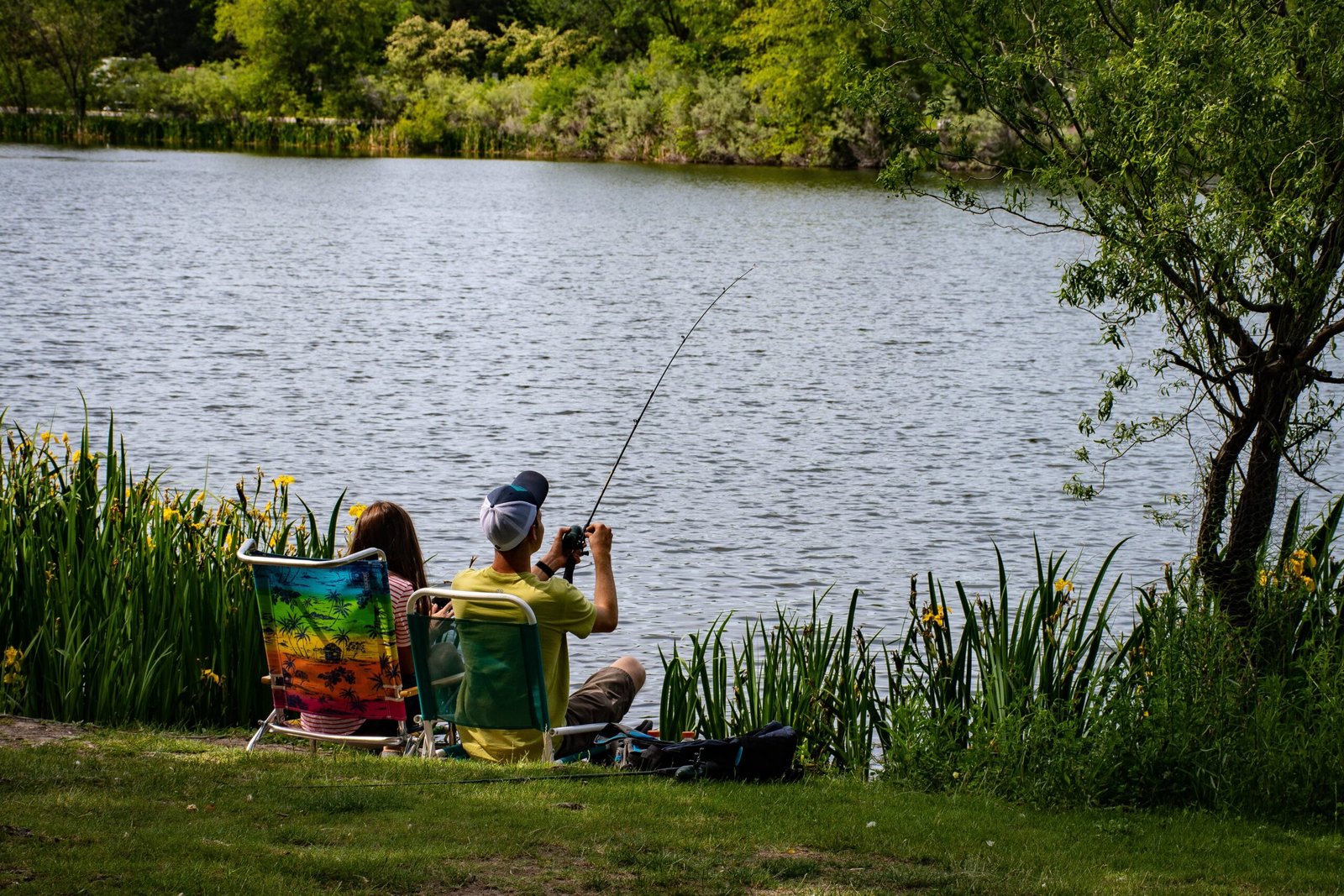 Fishing Man Wearing Yellow Shirt