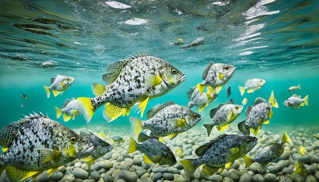 crappie feeding on baitfish